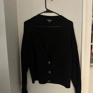 Black Button-Up Women's Sweater